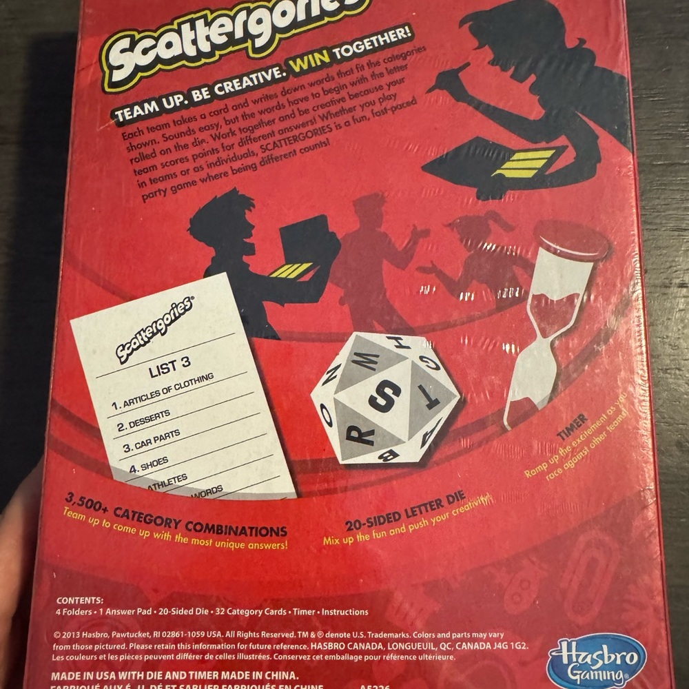 Hasbro Scattergories Game - Red and White